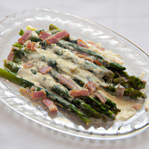 Asparagi gratinati con fontina e pancetta