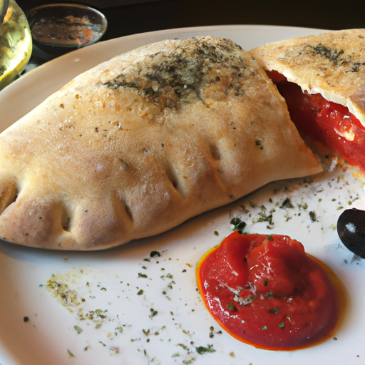 Calzone con pomodoro e mozzarella