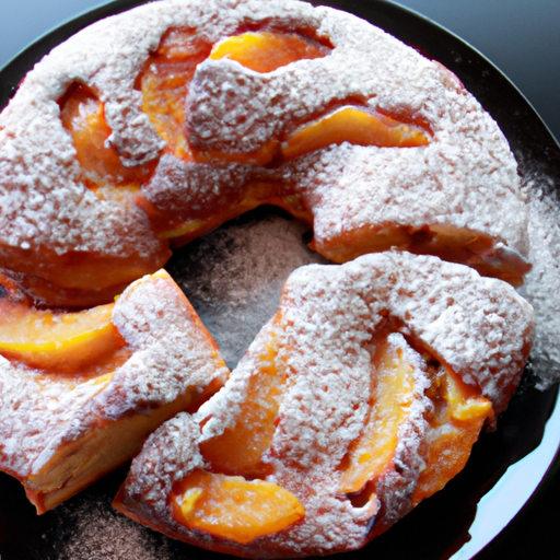 Ciambella di pan brioche alle pesche