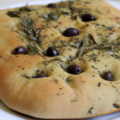 Focaccia con capperi, rosmarino e olive taggiasche