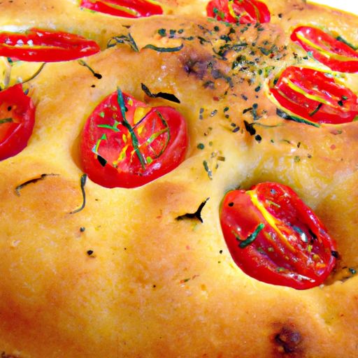 Focaccia con pomodorini e origano