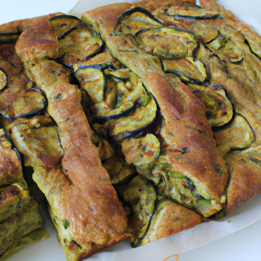 Focaccia integrale con zucchine e crescenza