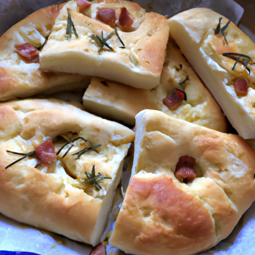 Focaccine al rosmarino e guanciale