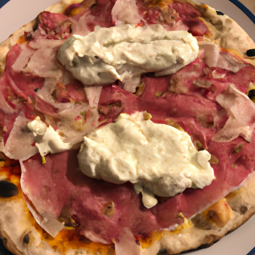 Pizza con mortadella e bufala