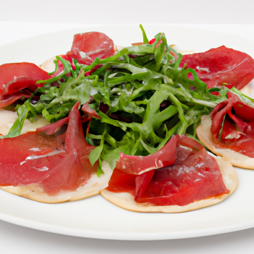 Schiacciatine con bresaola e rucola