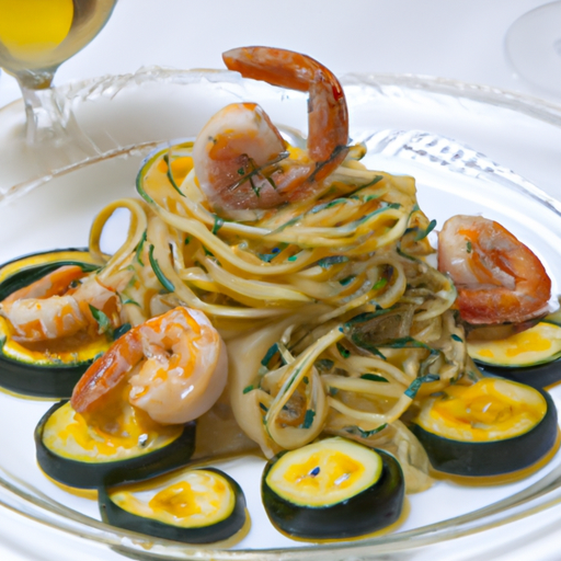 Linguine gamberetti, zucchine e zafferano