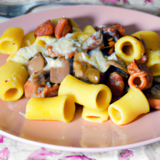 Paccheri ripieni con salsiccia e funghi