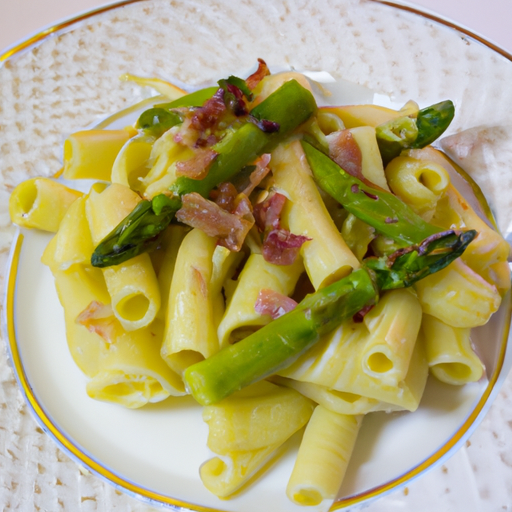 Pasta con asparagi e pancetta