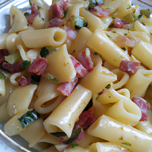 Pennette con speck e zucchine