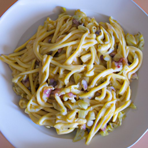 Trofie con crema di zucchine e pancetta