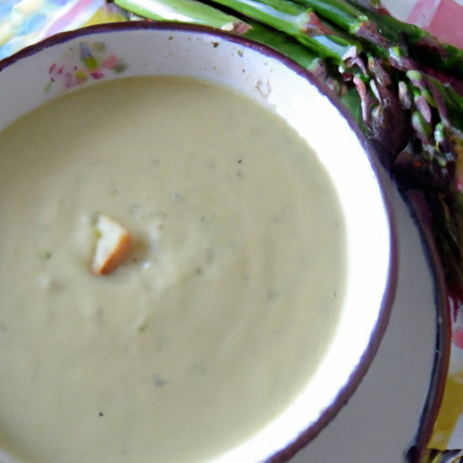 Vellutata di asparagi e patate con crostini