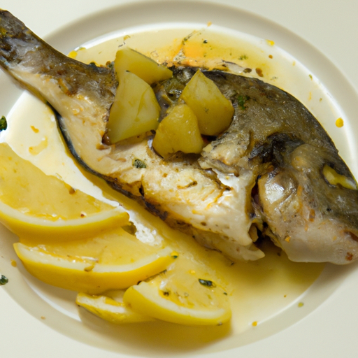 Branzino al forno con patate al limone