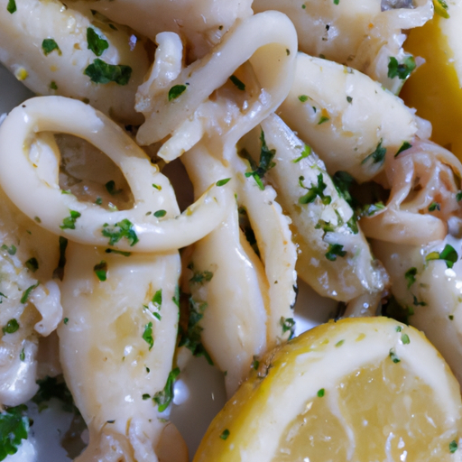 Calamari all'aglio e profumo di limone