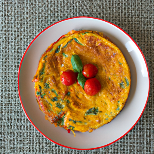 Frittata con pomodori e basilico