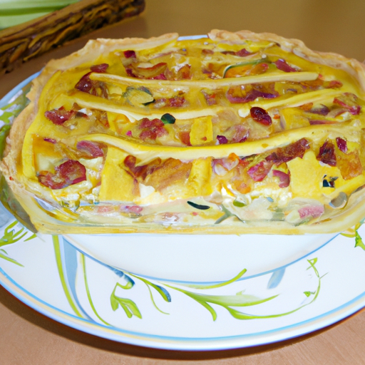 Quiche con verdure e pancetta