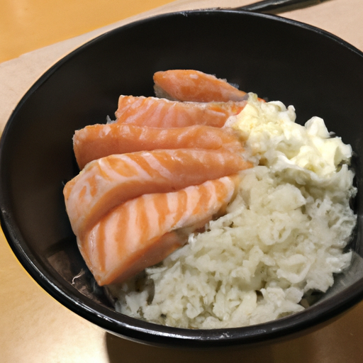 Bowl di riso e salmone al vapore