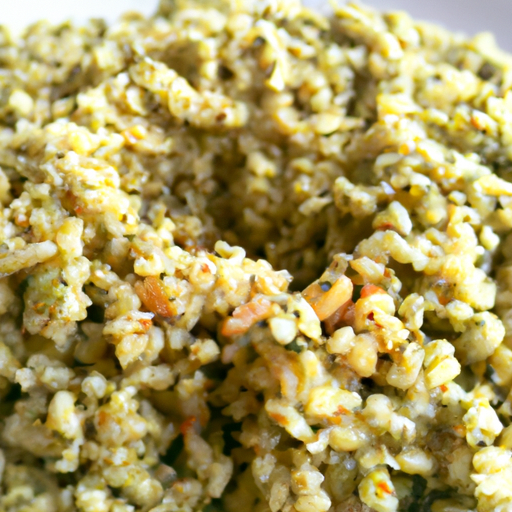 Bulgur con pesto di erbe fresche e noci