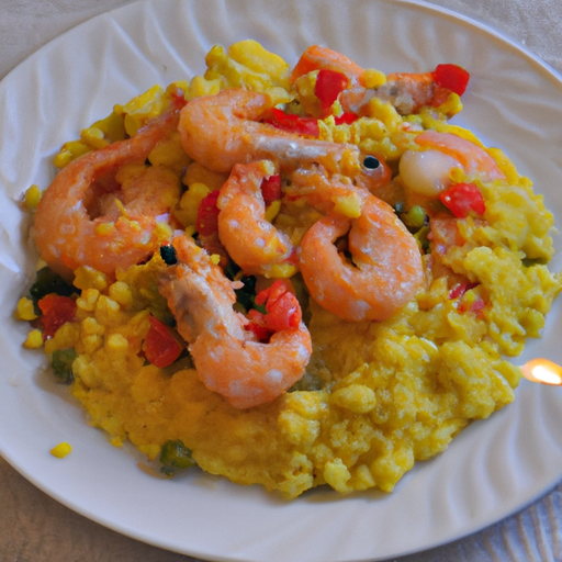 Couscous con piselli e gamberi