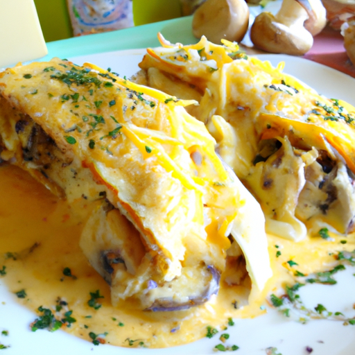 Crespelle alla crema di funghi e fontina