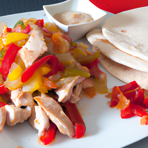 Fajitas di pollo e cubetti di pancetta affumicata