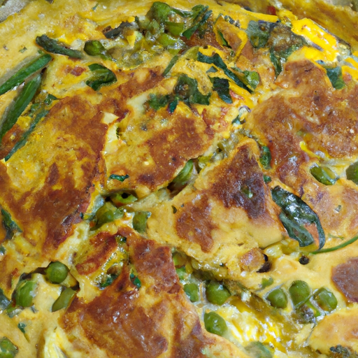 Frittata ai piselli fave e fagiolini