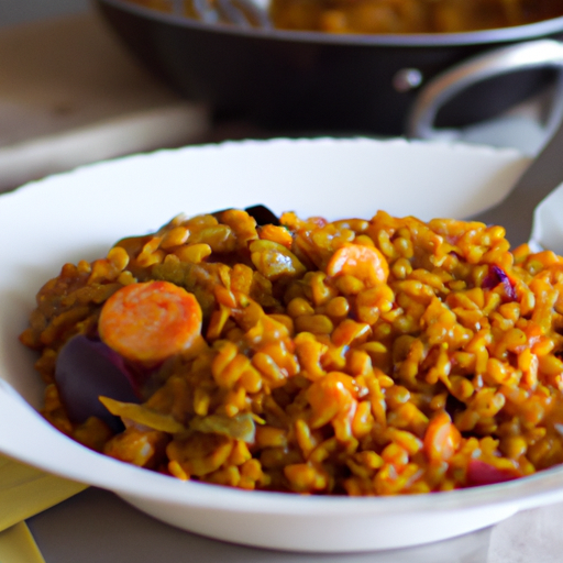 One-pot paella vegetariana di riso rosso