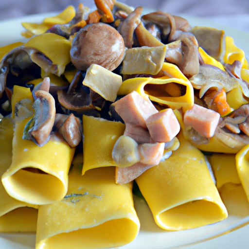 Paccheri ripieni con salsiccia e funghi