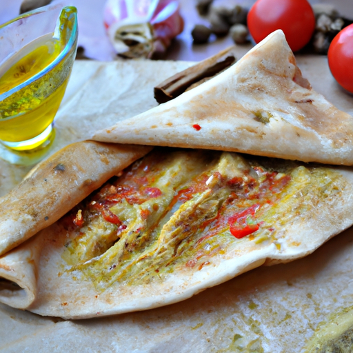 Pita con hummus di pomodori secchi