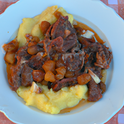 Spezzatino di cinghiale con polenta taragna