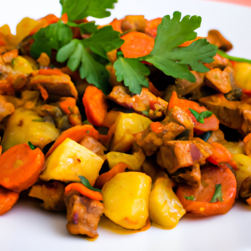 Spezzatino di seitan con verdure stufate