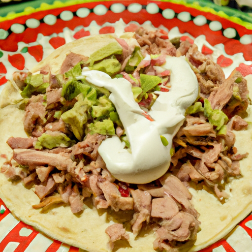 Tortillas con maiale speziato e guacamole allo yogurt