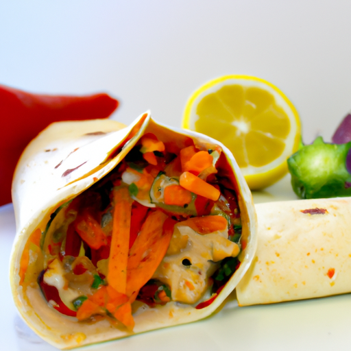 Wrap con hummus piccante e verdure